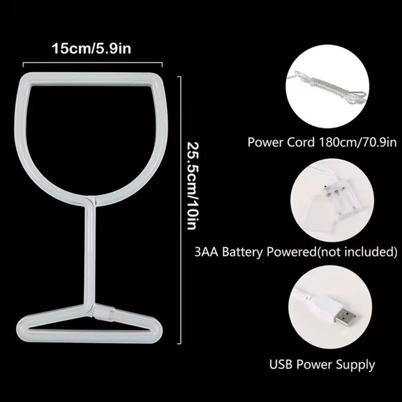 WINE GLASS NEON LED SIGN - Picture 2 of 3